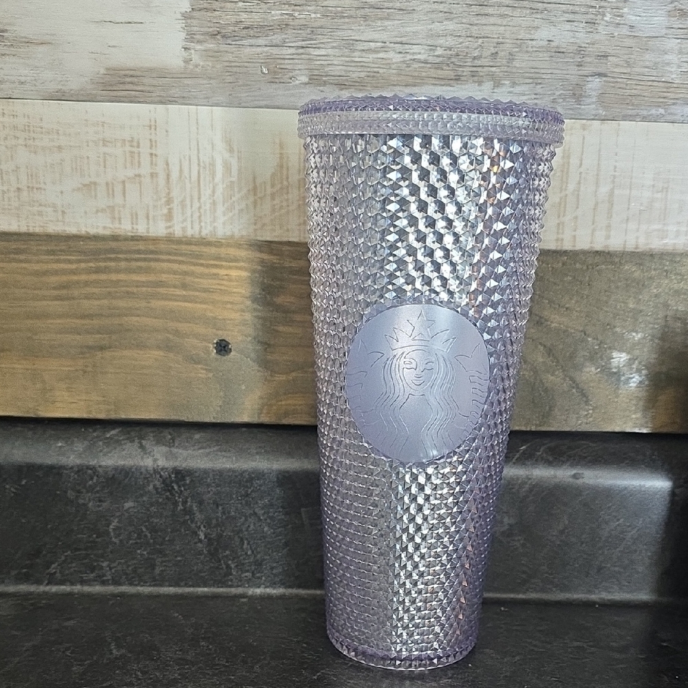 Starbucks Platinum Silver Studded Cold Cup 24oz No Straw